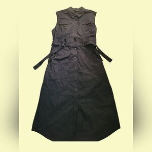 TED BAKER Double D-ring Waist‎ Utility Dress In Black Size 5 US 12 Uk 16